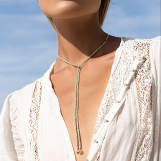 N° 826 Lariat Ribbon Gold Chain Necklace