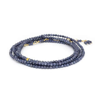 Opaque Blue Sapphire Bead Wrap Bracelet - Necklace