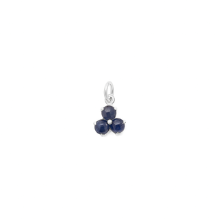 Trillium Gemstone Charm - Blue Sapphire, Moonstone, or Turquoise - Anne Sportun Fine Jewellery