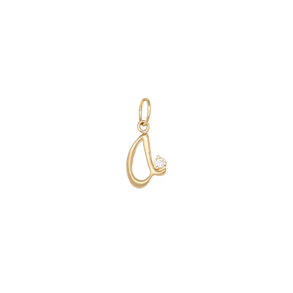 Initial Letter Charm with Diamond