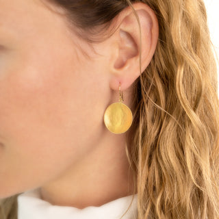 Large Hammered Disc Hook Earrings - Anne Sportun Fine Jewellery