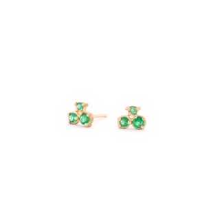 Cluster Trio Emerald Earrings
