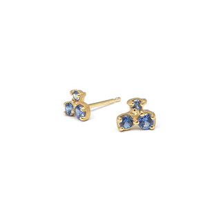 Cluster Trio Sapphire Earrings