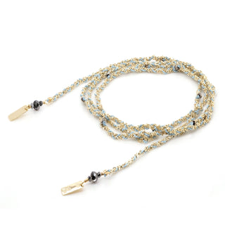 N° 182 Aqua Silk & Chain Braided Necklace Bracelet