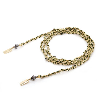 N° 182 Khaki Silk & Chain Braided Necklace Bracelet