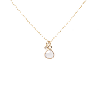 Rosecut Sapphire & Diamond Charm Necklace | 14k