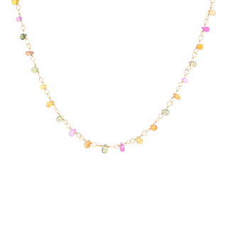 "Limited Edition" Rainbow Sapphire Briolette Tied Necklace