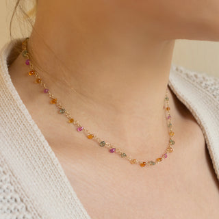 "Limited Edition" Rainbow Sapphire Briolette Tied Necklace