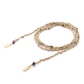 N° 182 Grey Silk & Chain Braided Necklace Bracelet