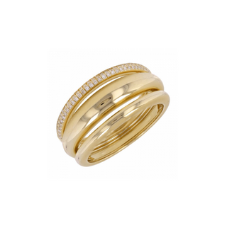 BOLD GOLD DIAMOND AND GOLD BAND RING