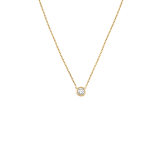 Bezel Diamond Necklace | 14k Gold
