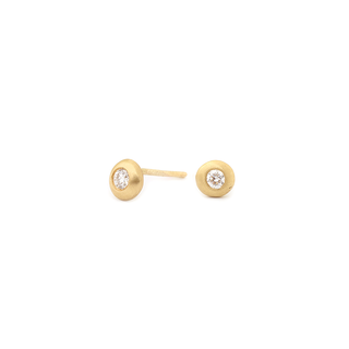Diamond Bezel Stud Earrings ~0.10tcw