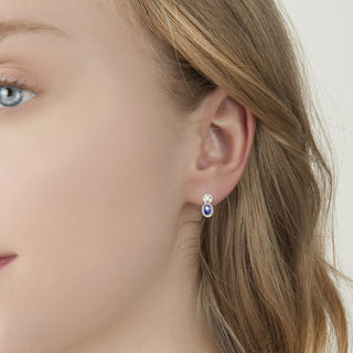 Sapphire Oval and Round Studs