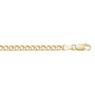 3mm Hollow Curb Link Chain Bracelet - 10k