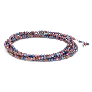Pink & Blue Sapphire Bead Wrap Bracelet - Necklace
