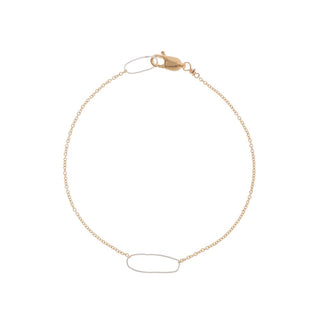 Rectangle & Delicate Gold Chain Bracelet