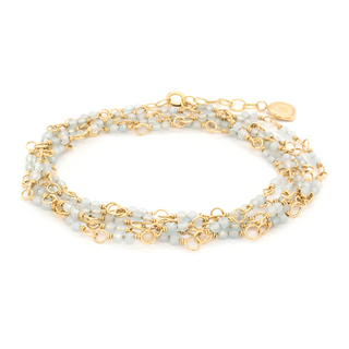 Gold Tied Gemstone Wrap Bracelet