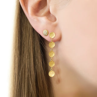 Diamond Stardust Button Stud Earrings
