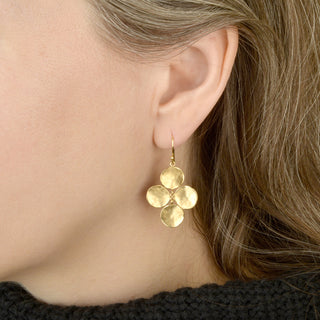 Concave Disc Charm Hook Earrings - Anne Sportun Fine Jewellery