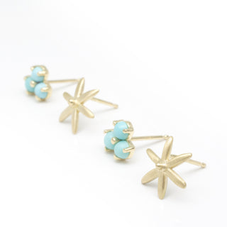 Mini Trillium Gemstone Stud Earrings - Anne Sportun Fine Jewellery