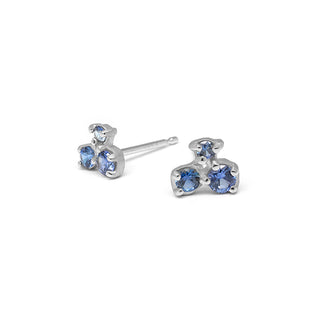 Cluster Trio Sapphire Earrings