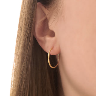 Medium Hammered Open Hoop Earrings - Anne Sportun Fine Jewellery