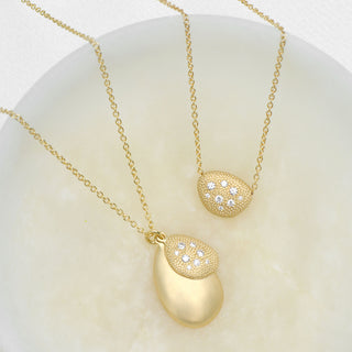 Double Petal Diamond Pendant - Anne Sportun Fine Jewellery