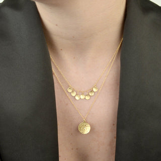 7 Hammered Disc Cluster Necklace - Anne Sportun Fine Jewellery