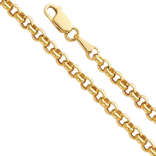 Hollow Rolo Link Chain | 18k Yellow Gold