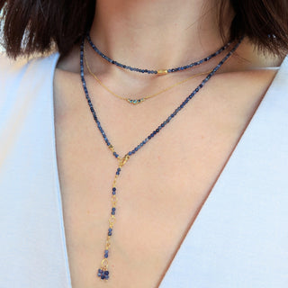 Small Graduated Blue Sapphire Necklace - Anne Sportun Fine Jewellery