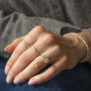 Gold Claw Set Diamond Band - Anne Sportun Fine Jewellery