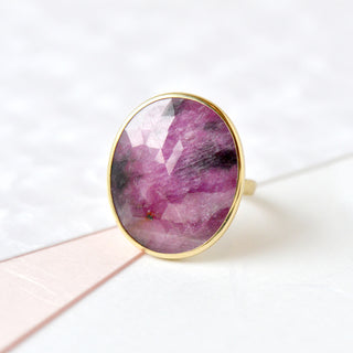 One of a Kind Mottled Pink Sapphire Ring - Anne Sportun Fine Jewellery