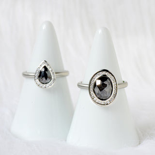 One of Kind Salt & Pepper Rosecut Diamond Ring - Anne Sportun Fine Jewellery