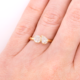 Toi et Moi Radiant and Pear Diamond Ring