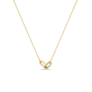 Pavé Diamond Double Link Necklace | 14k