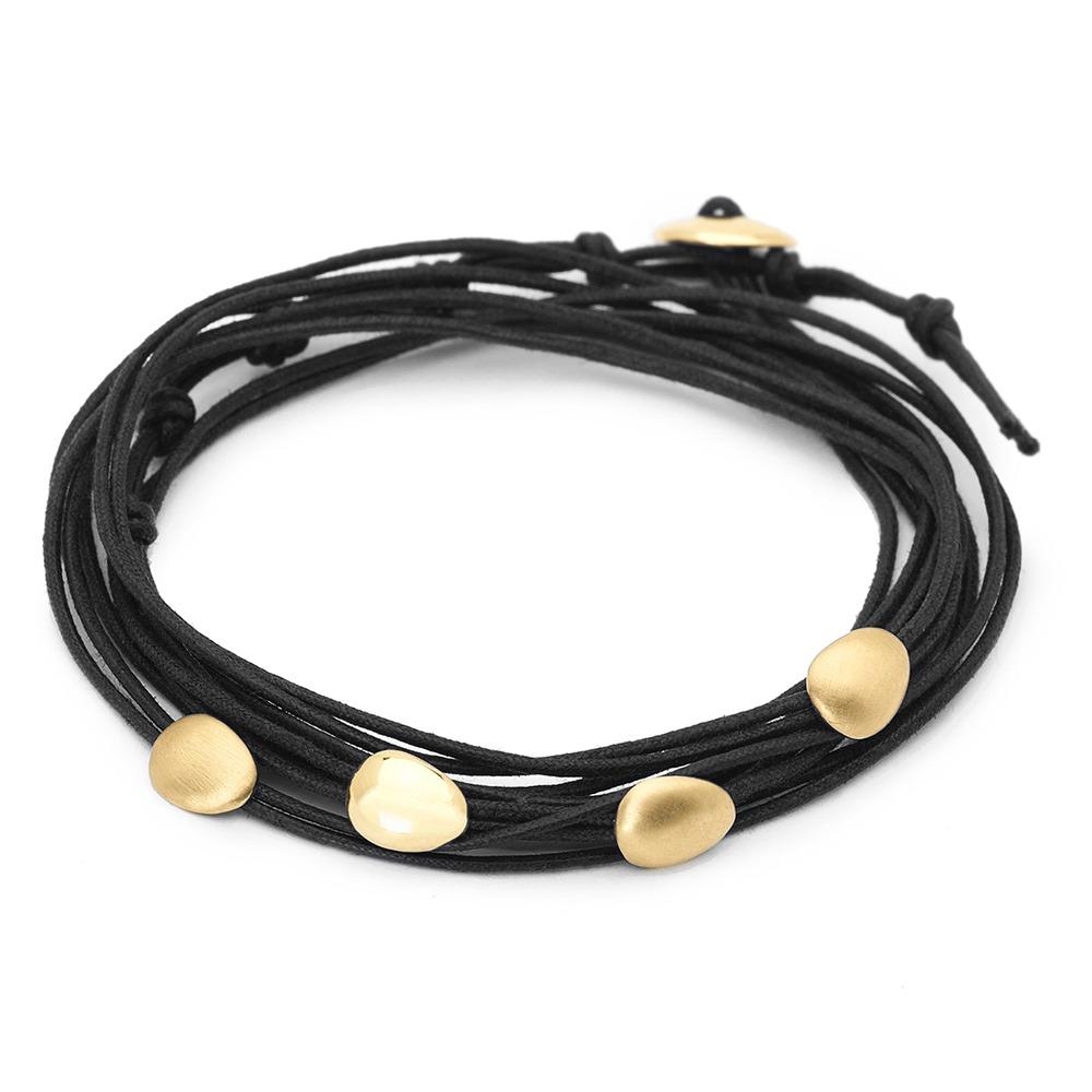 Black Linen Cord Four Matte Petal Bracelet – Anne Sportun Fine Jewellery