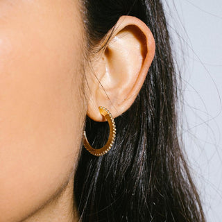 Dotted Hoop Earrings | Large | 10k