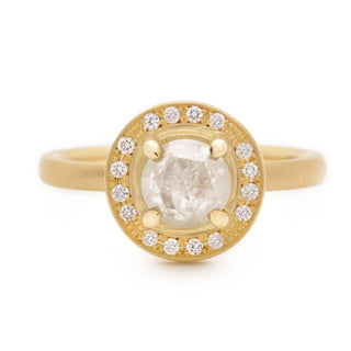 One of a Kind Snowy Rosecut Diamond Ring - Anne Sportun Fine Jewellery