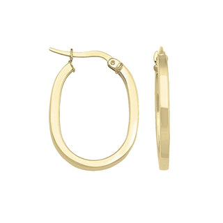 25mm Oval Square Tube Hoops | 10k