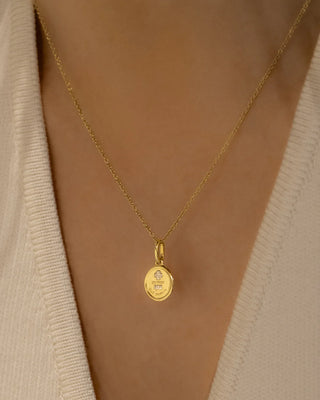Love Token Necklace Round | 14k | Diamond - Anne Sportun Fine Jewellery