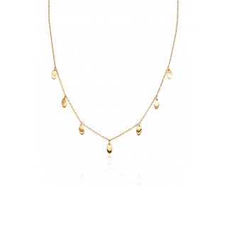 Stationed Oval Charm Necklace  | 10k Gold