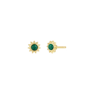 Malachite Sun Stud | Gold Vermeil