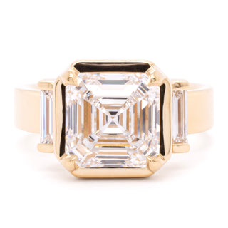 Custom 3.52ct Asscher Trinity "Haley" Ring