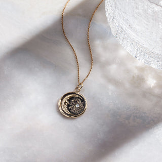 Diamond Set "Trust the Universe" Gold Talisman Necklace