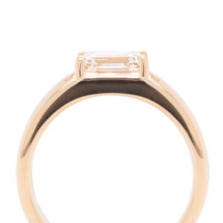Custom 1.20ct Emerald Wide Engagement Ring