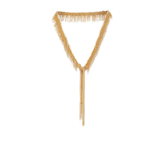 1C002 GOLD FRINGE TIED LARIAT NECKLACE