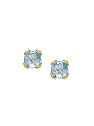 Blue Topaz Dew Drop Mini Cluster Studs