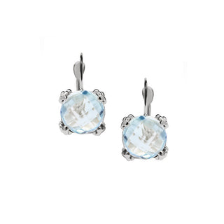 Sky Blue Topaz Dew Drop Cluster Prong Earrings