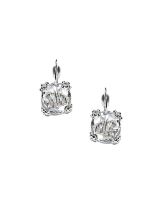 Clear Topaz Dew Drop Cluster Earrings | Silver