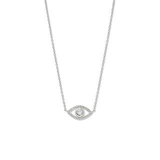 Pavé Evil Eye Necklace | Silver